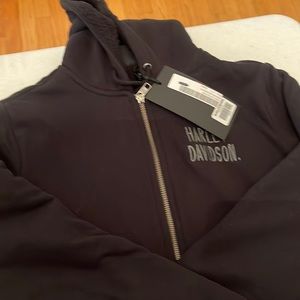 Brand new womens fleece lined zip up sweatshirt .